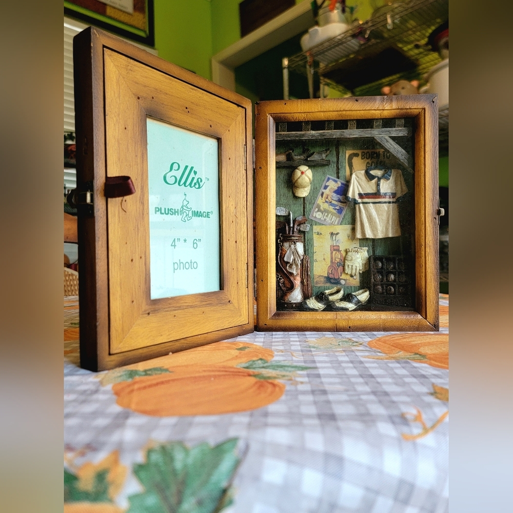 Golfing Shadow Box 4x6 Picture Photo Frame By Ellis, Home Decor, Wall Decor